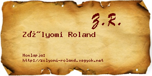 Zólyomi Roland névjegykártya